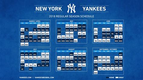 yankees baseball schedule 2018